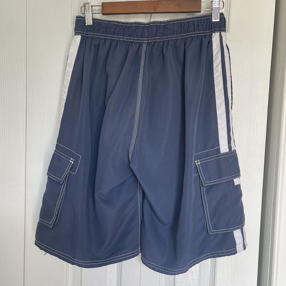 Asbury Threadz Mens Trunk Medium Elastic Waist Swim Navy Mako Core Performance - Picture 6 of 16